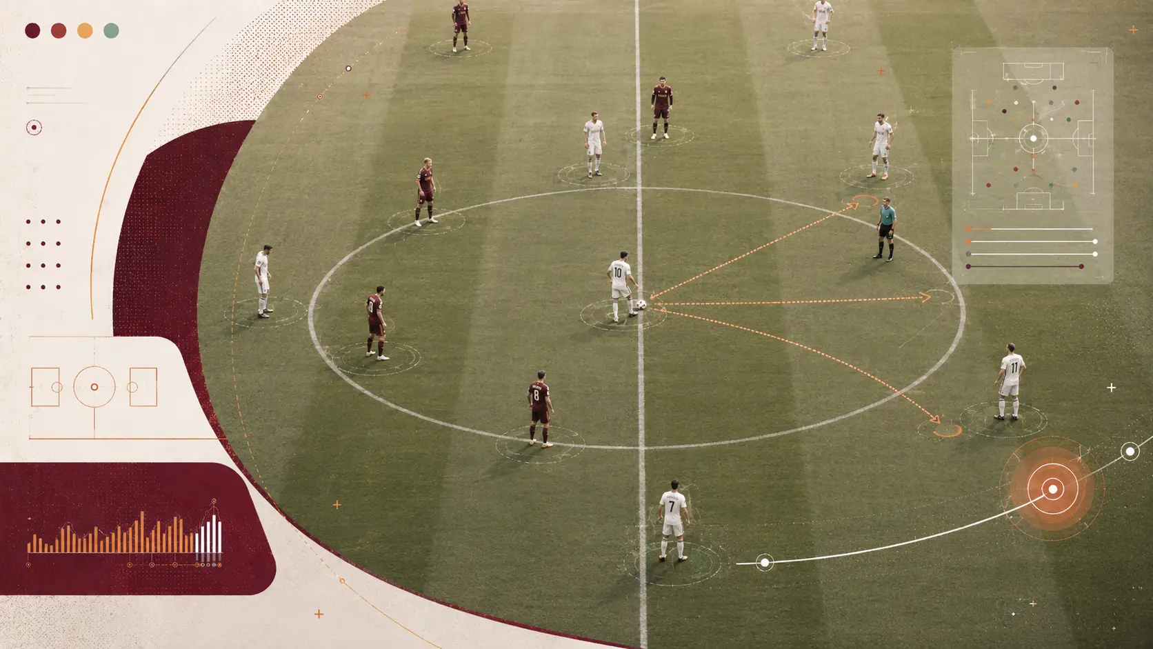 Saque inicial en fútbol como primer movimiento visible del partido